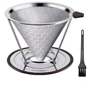 Kaffeefilter Edelstahl SHINROAD Kaffeefilte mit Bürste