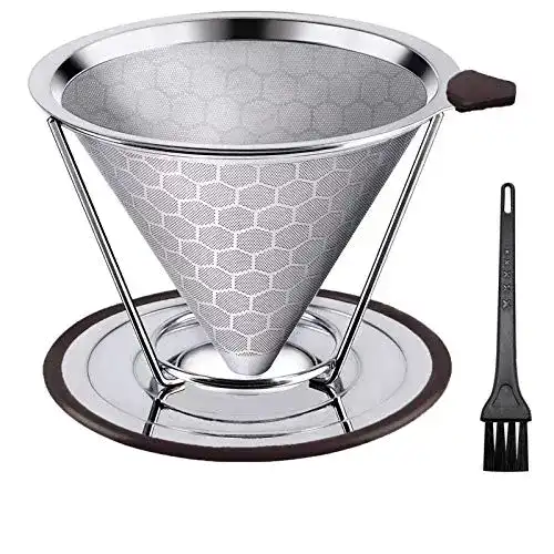 Kaffeefilter Edelstahl SHINROAD Kaffeefilte mit Bürste
