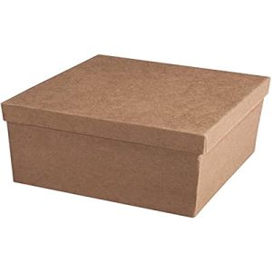 Karton mit Deckel Rayher Pappmaché Box, quadratisch
