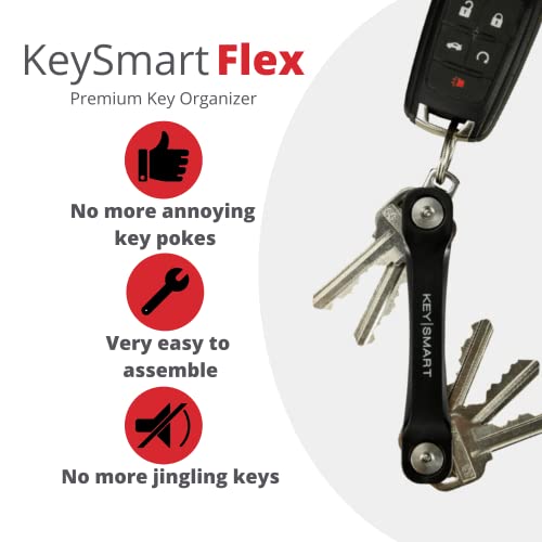 Key-Organizer KeySmart Flex bis zu 8 Schlüssel, Schwarz