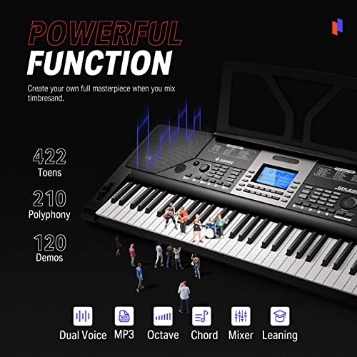 Keyboard mit Anschlagdynamik Donner Digital Klavier, E-Piano
