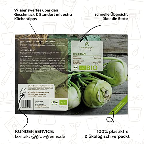 Kohlrabi-Samen growgreens BIO Kohlrabi Samen, 20 Korn