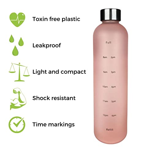 Kunststoff-Trinkflasche Life & Passion 1l mit Zeitmarkierungen