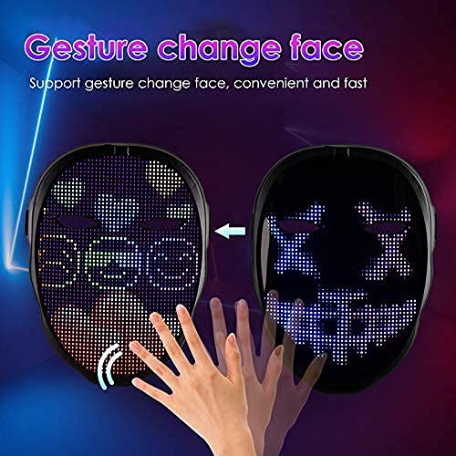 LED-Maske KKTECT LED Leuchtmaske Gruselig mit Bluetooth App