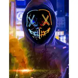 LED-Maske Yumcute Halloween Led Maske, LED Purge Maske