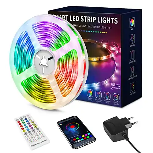 LED-Streifen 10m Beaeet Led Strip 10m, mit Fernbedienung u. App
