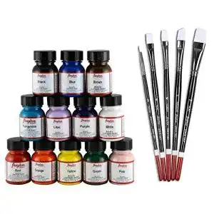 Lederfarbe Angelus Set: 12x 29,5ml und 5X Pinsel