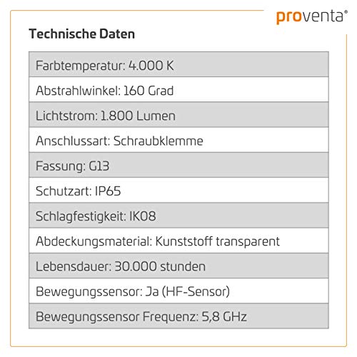 Leuchtstofflampe LED’s Light Proventa Feuchtraumleuchte