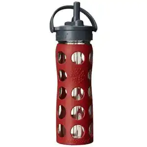 Lifefactory-Trinkflasche Lifefactory Straw Cap, rot, 475ml