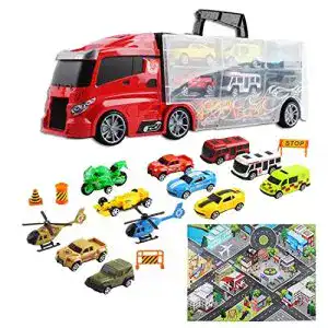 Lkw-Koffer deAO Transporter-LKW-Tragetasche für Autos Spielset