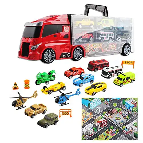 Lkw-Koffer deAO Transporter-LKW-Tragetasche für Autos Spielset