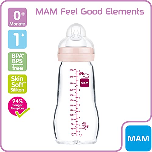 Mam-Trinkflasche MAM Feel Good Babyflasche aus Glas 260 ml