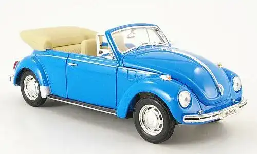 Modellauto VW Käfer Cabriolet, hell-blau, offen, 1959, Welly 1:24
