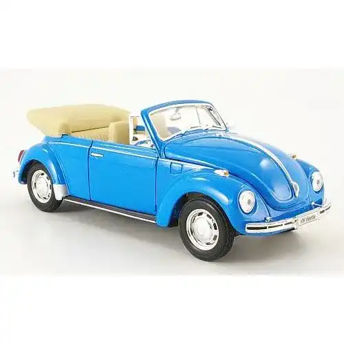 Modellauto VW Käfer Cabriolet, hell-blau, offen, 1959, Welly 1:24
