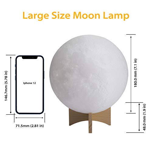 Mond-Lampe OxyLED Mondlampe 18cm Groß 3D Mond Lampe