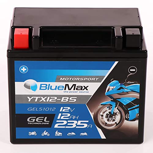 Motorradbatterie 12 V 12 Ah BlueMax CTX12-BS, GEL