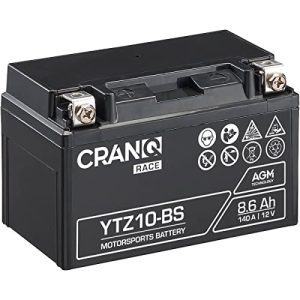 Motorradbatterie 12 V 8 Ah CranQ YTZ10-BS, wartungsfrei