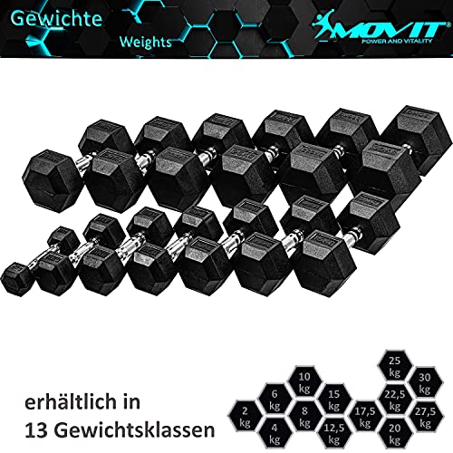 Movit-Hantel Movit ® Hexagon Kurzhanteln 2er Set, Gusseisen