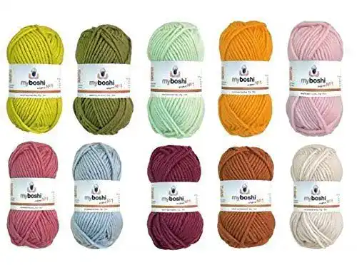 MyBoshi-Wolle myboshi Sortiment Fruchtmix 10x50g mit Buch