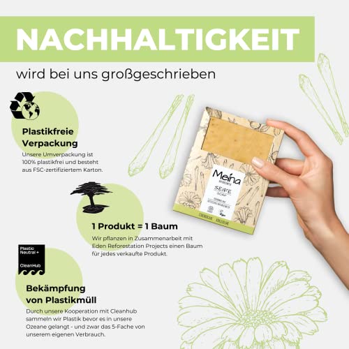 Naturseife Meina Naturkosmetik, Bio Seife mit Zitronengras, 100g