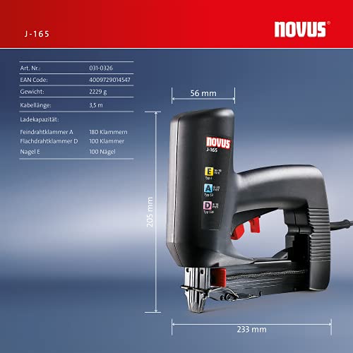 Novus-Tacker Novus Elektrotacker J-165 Profi, rückschlagarm