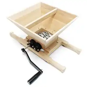 Obstmühle Wiltec aus Holz Obstmuser mit Handkurbel 7 l