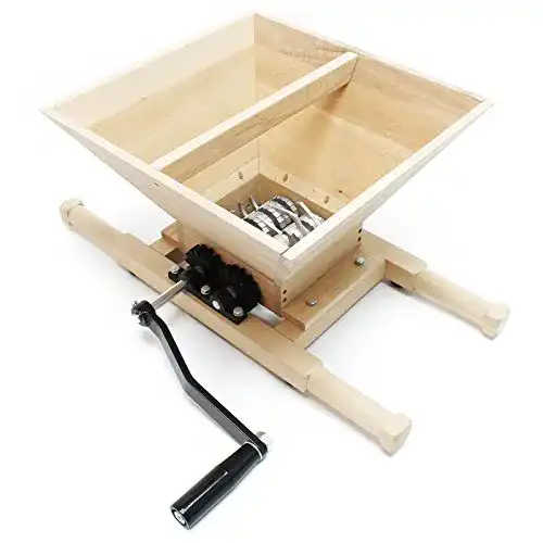 Obstmühle Wiltec aus Holz Obstmuser mit Handkurbel 7 l