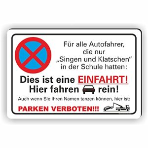 Parkverbotsschild Fassbender-Druck SCHILDER, lustig, 30x20cm