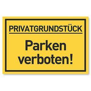 Parkverbotsschild Gentle North, 30×20 cm Kunststoff, gelb