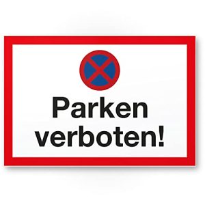 Parkverbotsschild Komma Security, Kunststoff Schild 30 x 20 cm