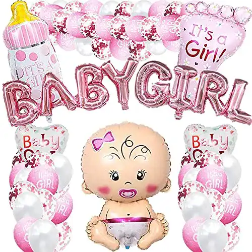 Party-Deko iWheat Babyparty Deko Mädchen, Rosa Baby Shower