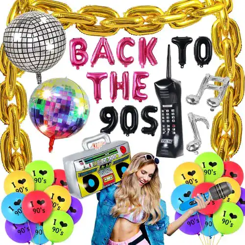 Party-Deko Latocos 61pcs 90er Jahren Party Hip Hop Party Retro