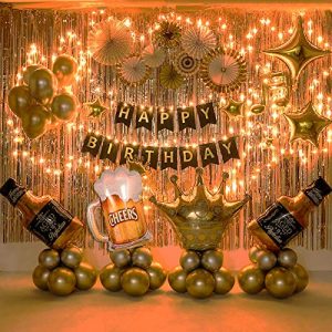 Party-Deko Yoazroan Geburtstags Party Deko Mann Gold Ballon