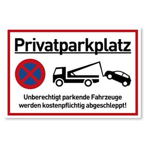 Privatparkplatz-Schild Gentle North, 30×20 cm Kunststoff