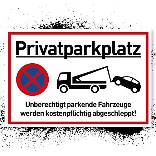 Privatparkplatz-Schild Gentle North, 30×20 cm Kunststoff