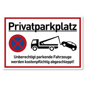Privatparkplatz-Schild Gentle North, 44×32 cm, groß, Kunststoff