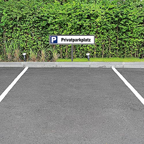 Privatparkplatz-Schild kleberio ® 52 x 11 cm mit Pfosten