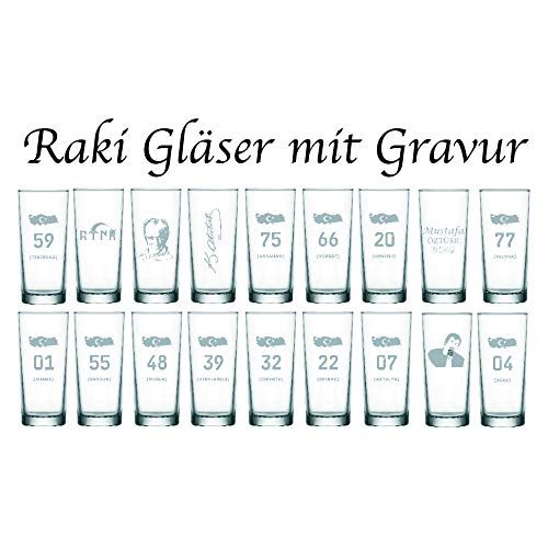Raki-Gläser aina Raki Gläser mit Gravur Glas Raki Bardagi