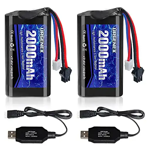 RC-Akku URGENEX 7.4V Li-ion Akku 2000mAh 2S Batterie