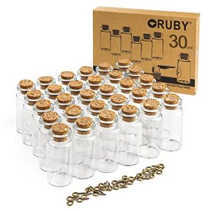 Reagenzgläser RUBY 30pcs 10ml Mini Glasflaschen mit Korken