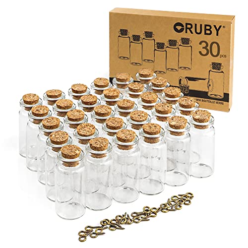 Die beste reagenzglaeser ruby 30pcs 10ml mini glasflaschen mit korken Bestsleller kaufen