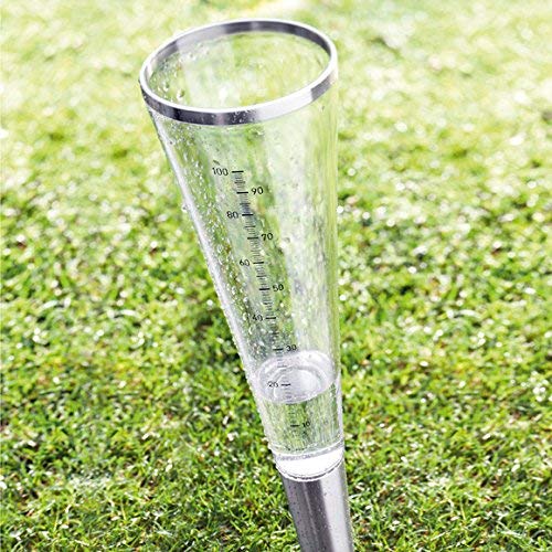 Regenmesser Blomus CAMPO aus Glas, Edelstahlsockel, 1 Liter