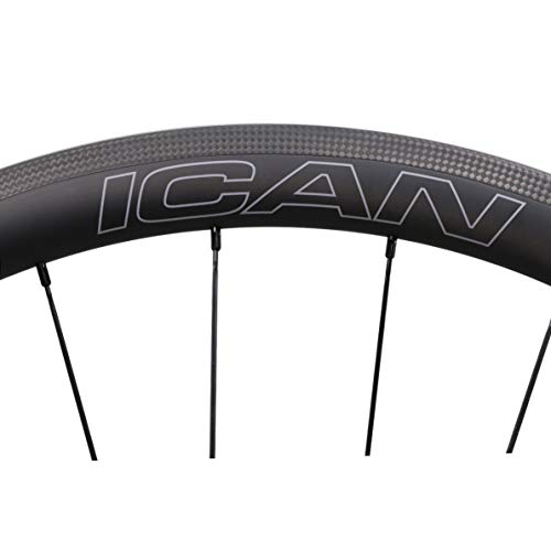 Rennrad-Laufradsatz ICAN FL40 Carbon Draht Tubeless Ready