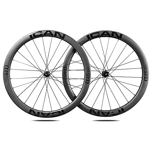 Rennrad-Laufradsatz ICANIAN Alpha 46 Disc Carbon, 700C
