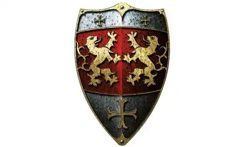 Ritterschild Holzspielerei Löwe