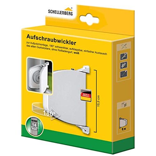 Rolladen-Gurtwickler Aufputz Schellenberg 50151 für 14 mm Gurt