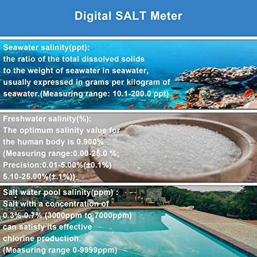 Salzgehalt-Messgerät Ueomul digital 5 in 1 TDS EC Salzgehalt