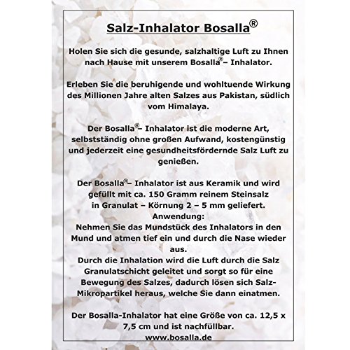 Salzinhalator Salz Inhalator Bosalla® Keramik gefüllt ca. 150 g Salz