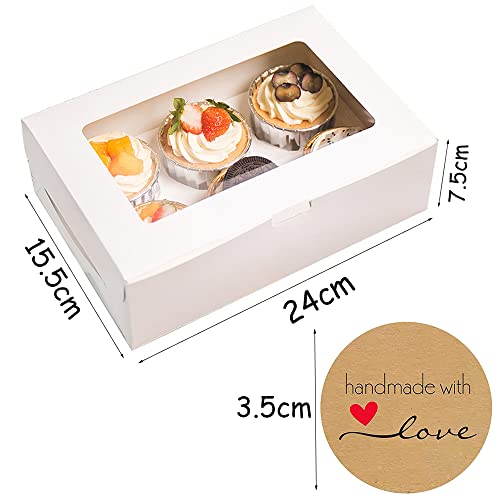 Schachtel GylSun 15 Stück Cupcake Muffin Box Karton inkl. Einlage