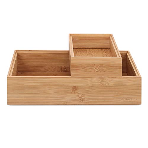 Schachtel Navaris Aufbewahrungsbox aus Bambus 2er Set